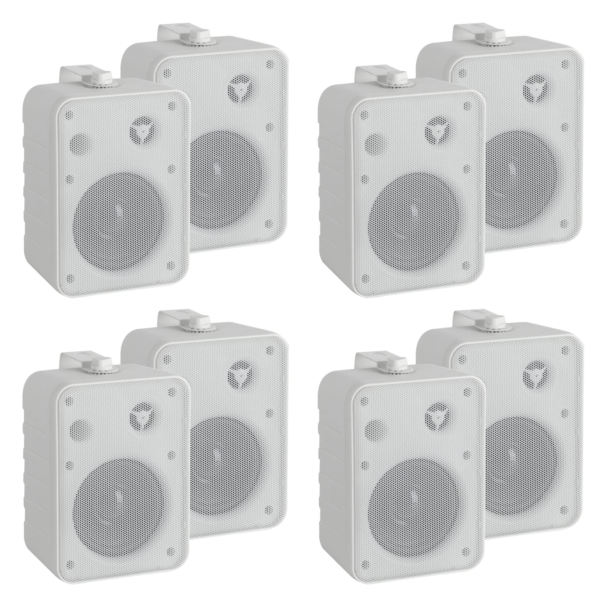 McGrey One Control WH MKIII Casse Acustiche 4 Coppie - Diffusori Compatti 10W RMS, Woofer 4", Tweeter 0,5" - Supporti Montaggio Parete Inclusi - Bianco, per Studio, Installazione, HiFi.