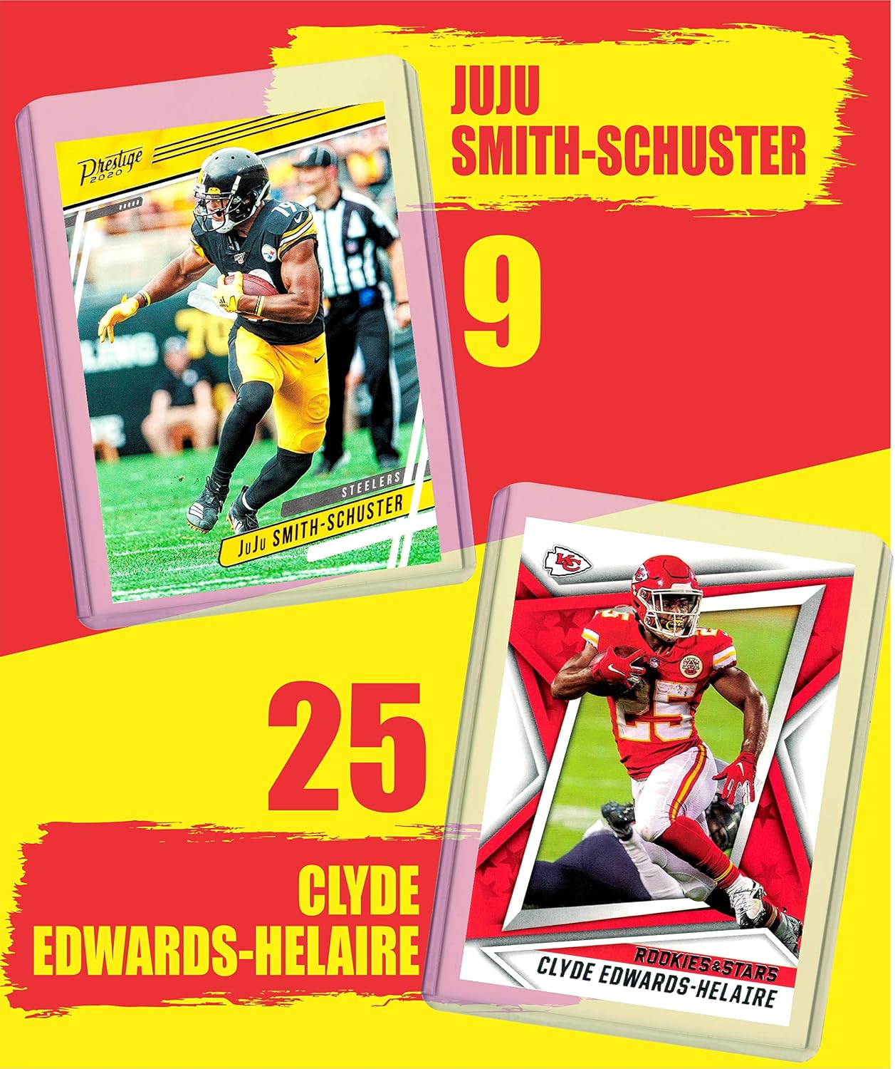 Kansas City Chiefs Cards: Mahomes, Kelce, Smith-Schuster, Valdes-Scantling, Edwards-Helaire, Jamaal Charles, Tony Gonzalez ASSORTED Football Stars & Legends Trading Card & Wristbands Bundle
