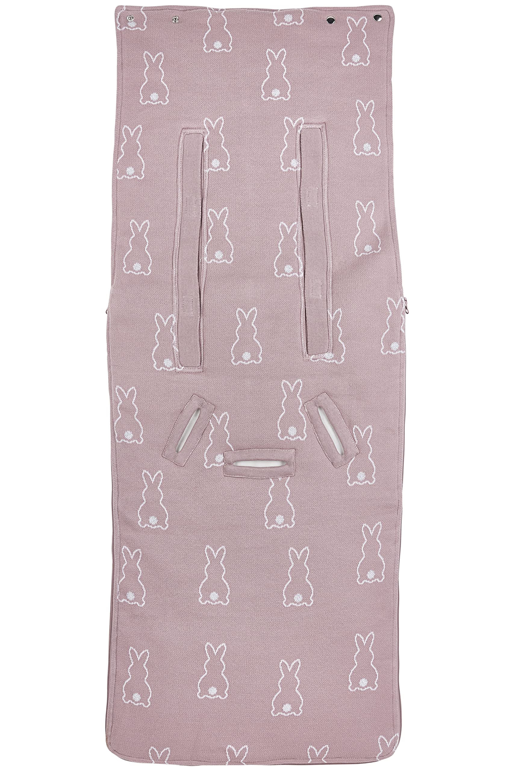 Meyco Baby X Mrs.Keizer Rabbit śpiworek na nogi do wózka spacerowego (wygodny i ciepły, wykonany w 100% z bawełny, pasuje do trzy- lub pięciopunktowego paska, można prać w pralce, wymiary: 45 x 130