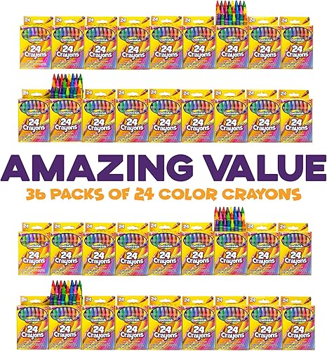 Miniatura 3 de Creative Kids Crayones a granel 864 crayones 36 cajas de 24 colores surtidos  Caja de crayones como paquete de aula  Recuerdos de fiesta,