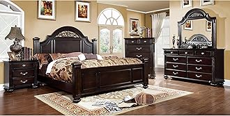 24/7 Shop at Home Syracuse 6-Piece Bedroom Set , King, Walnut
