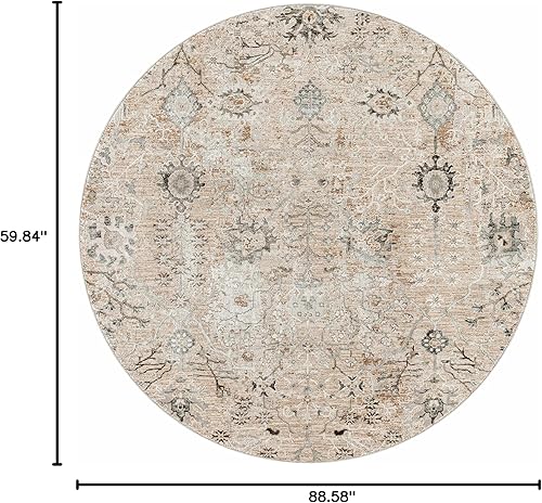 Miniatura 3 de Hauteloom Claydon - Alfombra marroquí de granja para sala de estar, dormitorio, comedor, estilo bohemio neutro, tradicional, oriental, persa, beige,