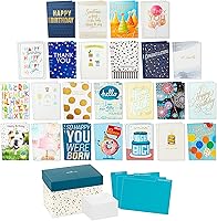 Hallmark 48 All-Occasion Greeting Cards Assortment with Envelopes & Polka Dot Organizer Box