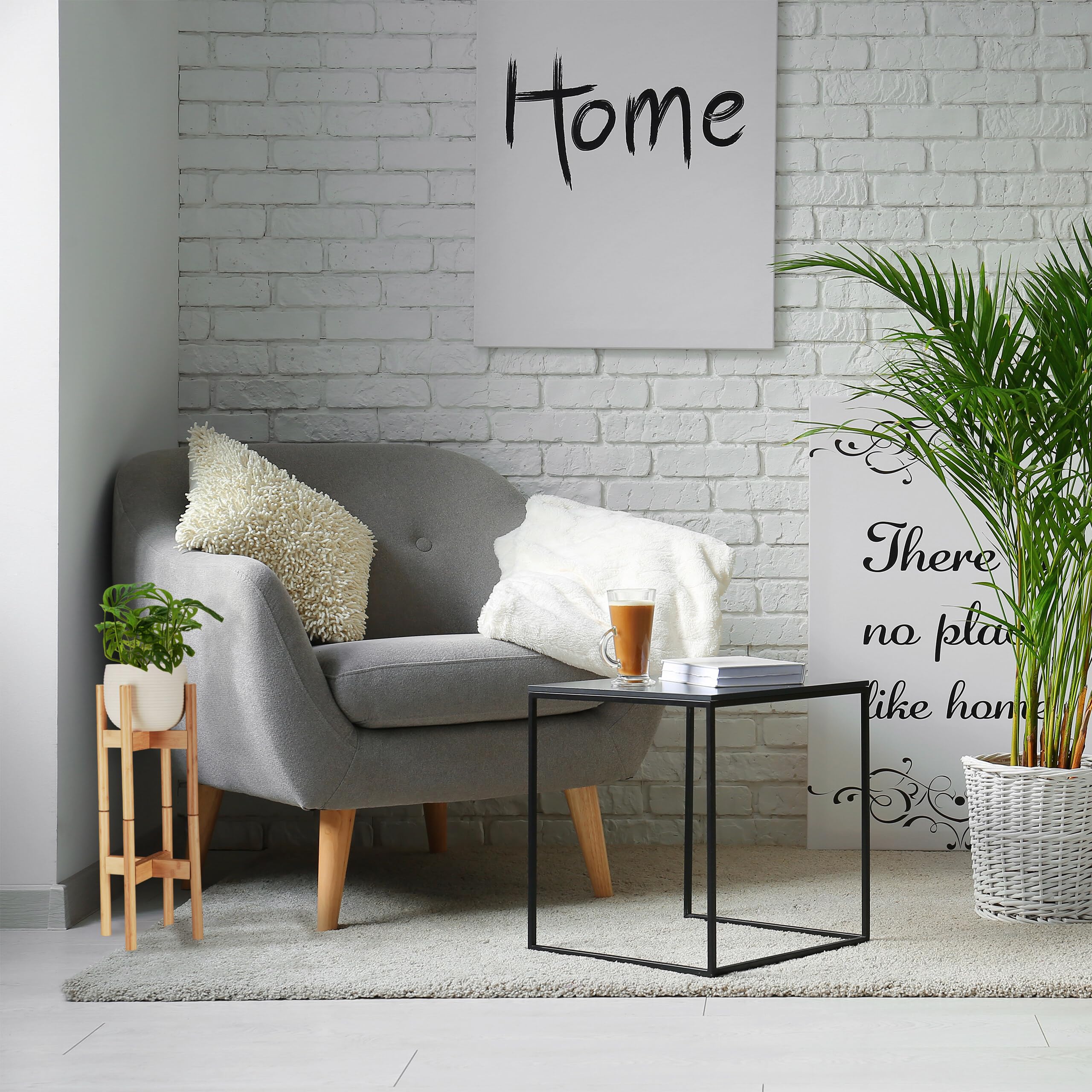 Relaxdays Set da 2 Supporti per Fiori e Piante, Portavasi per Vasi Fino 32 cm Ø, Regolabili e Impilabili, Marrone Chiaro