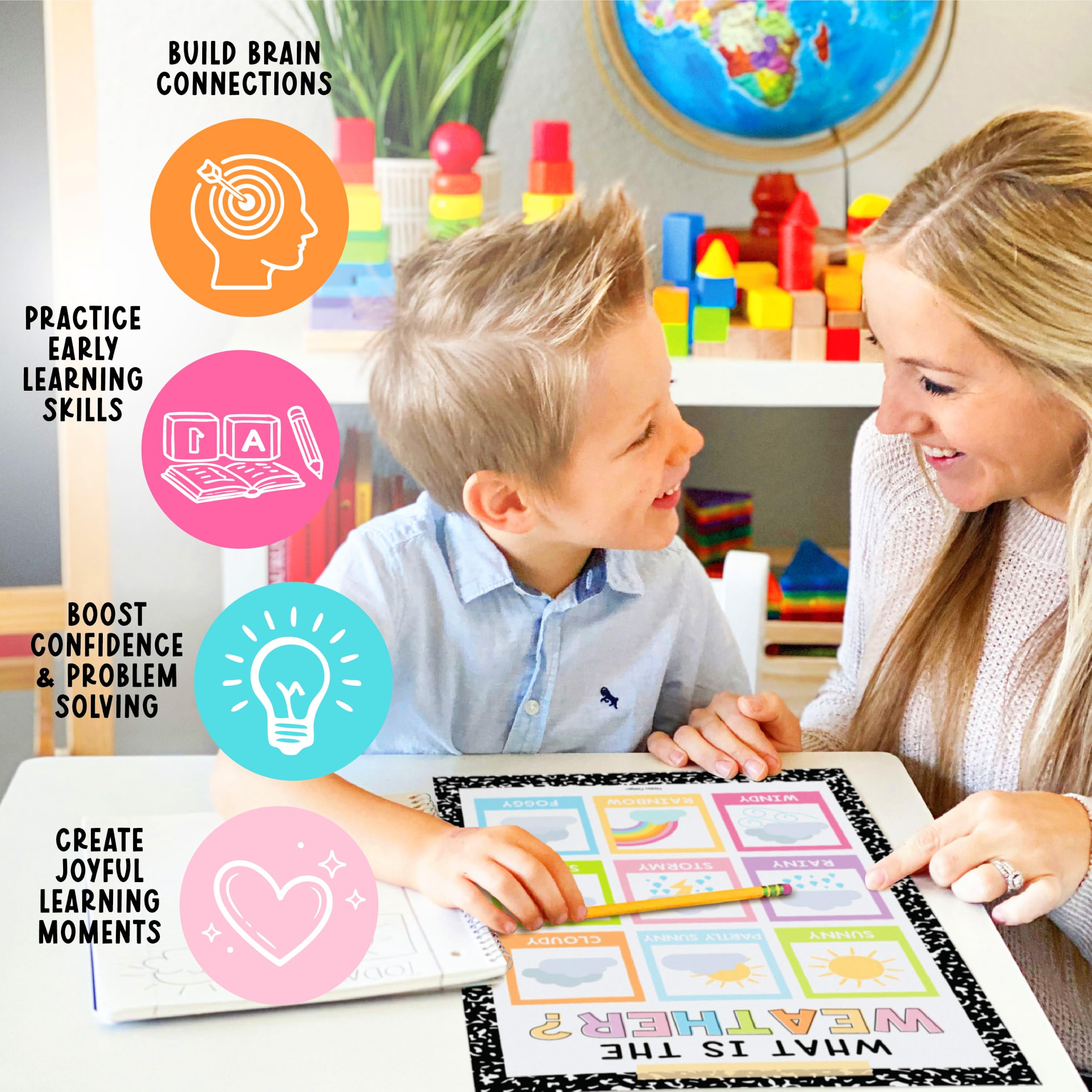 Hadley Designs: 16 affiches éducatives pour les tout-petits de 1 à 3 ans – Affiches éducatives pour enfants de 3 à 5 ans, tableau de l'alphabet pour salle de jeux, cours à domicile, crèches et