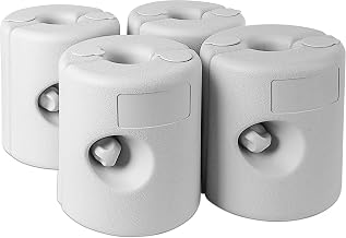 Vencier Gazebo Weights set of 4 – Gazebo Leg Weights Fill with Sand or Water – Pole Anchor for Outdoor/Garden Gazebos, Marquees, Market Stalls, Party Tents – Weather Resistant Plastic –White