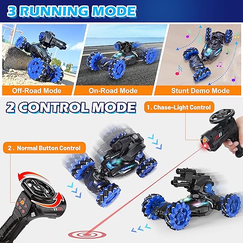 Miniatura 3 de VWAHNANA Tanque a control remoto que dispara, 3 cabezas de coches a control remoto, tanque de disparo, bola de bala de agua, juguete de tanque de