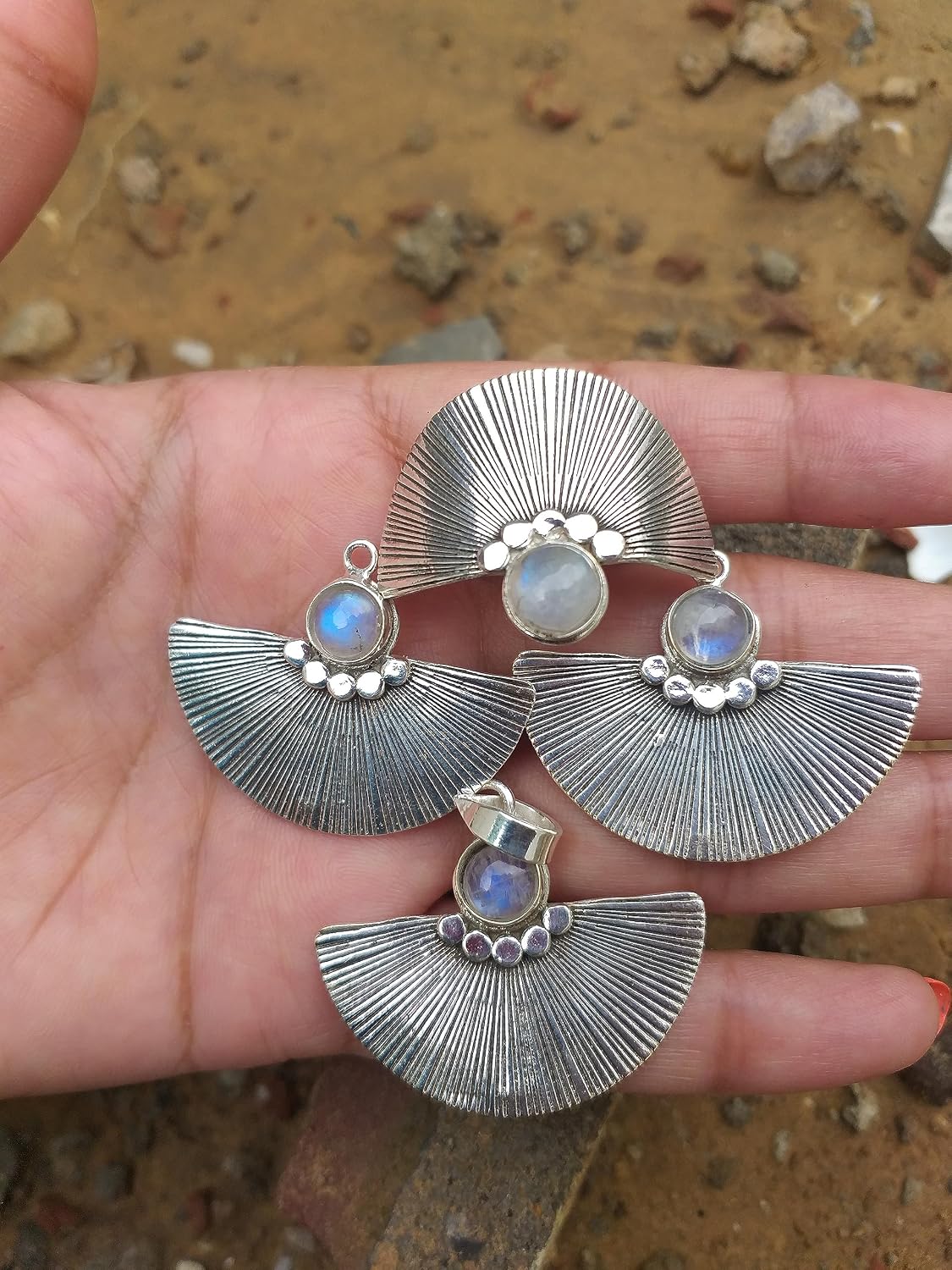 Moonstone Ring, Moonstone Pendant, Moonstone Earrings, Set of Rainbow moonstone Earrings, Blue Flash Moonstone Earrings, Handmade Jewelry, Handcrafted Jewelry, OOAK Gifts, Statement Jewelry, Ring