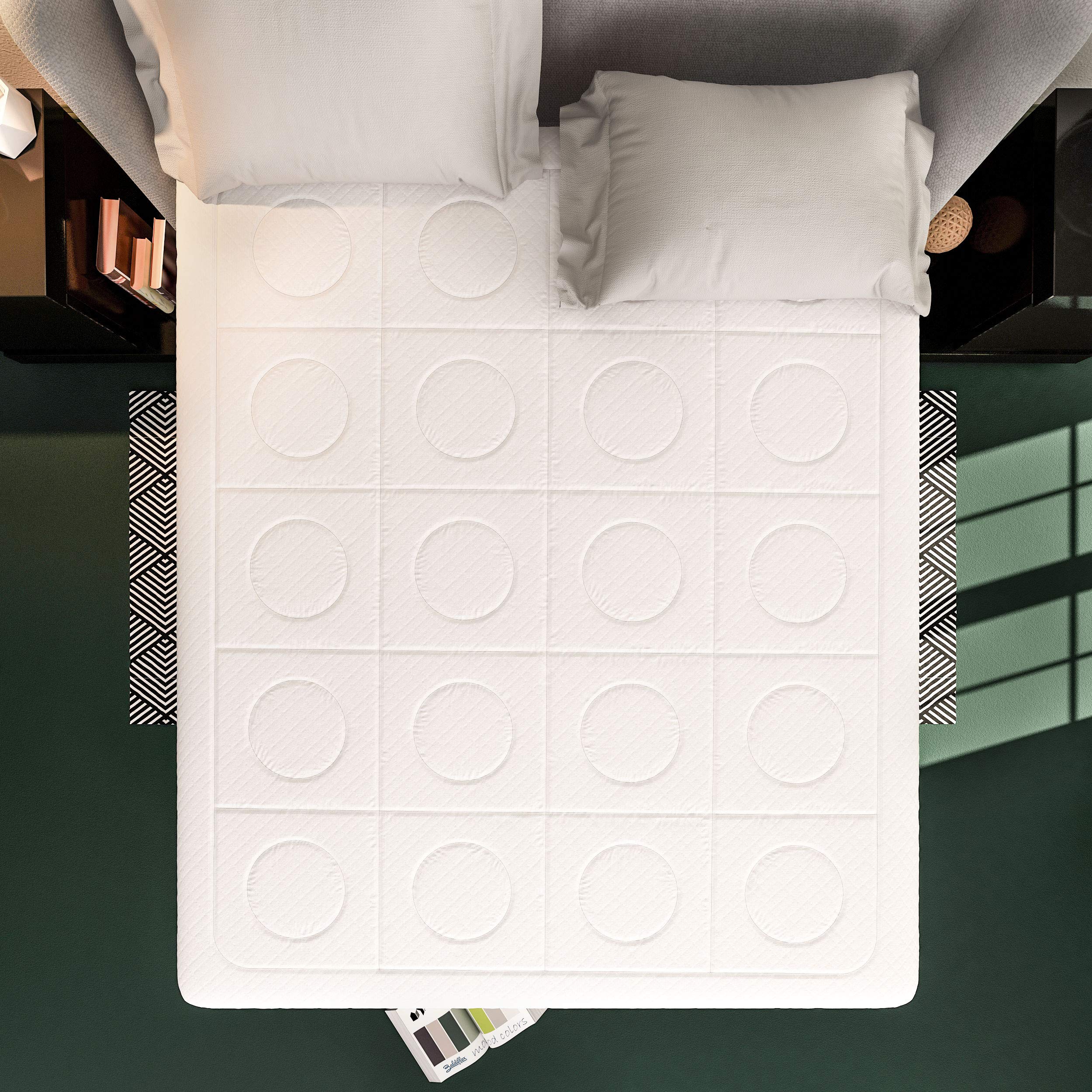 Baldiflex Emporio Materasso Singolo Molle Insacchettate e Memory, Green Spring 800 Molle + 3 cm Memory, 7 Zone Differenziate, Misura 90x190 cm