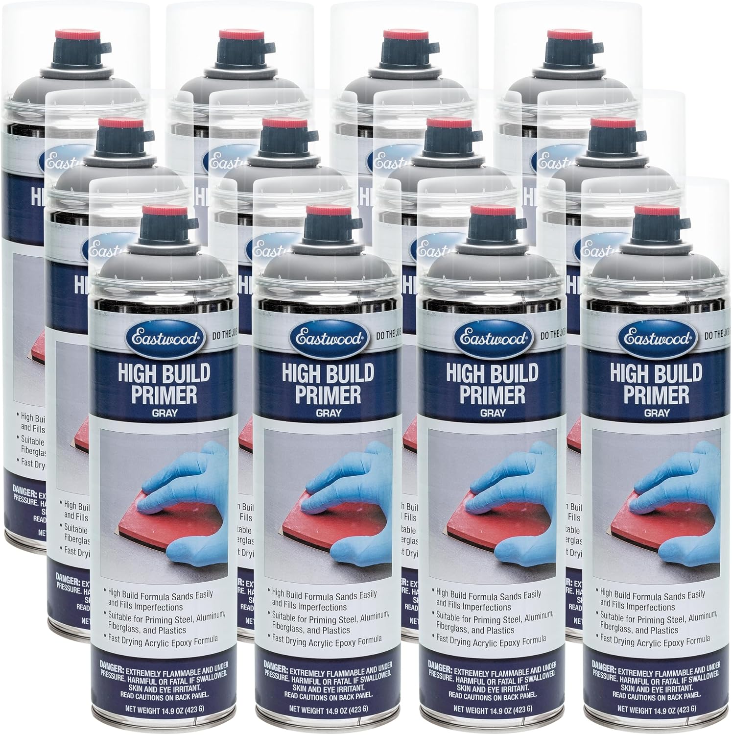 Eastwood High Build Primer Gray 14.9 Oz. Aerosol for Steel Aluminum Plastics | 1 Pack