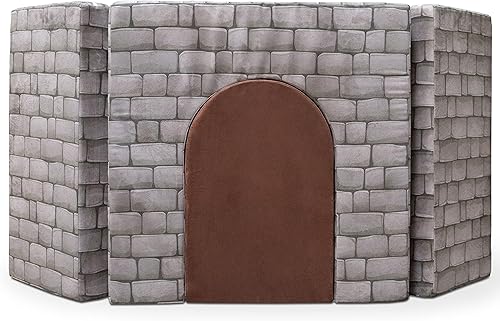 Jaxx Zipline Playscape Castle Gate Accesorio Solo Muebles Imaginativos para Niños Creativos, Individual, PiedraChocolate