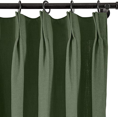 Miniatura 138 de Frelement Cortinas plisadas de lino de algodón extra anchas para oscurecer la habitación, 120 pulgadas de ancho x 96 pulgadas de largo, cortinas
