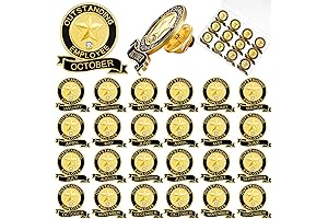 24 Pcs Employee of the Month Lapel Pin 1-12 Month Employee Recognition Pins