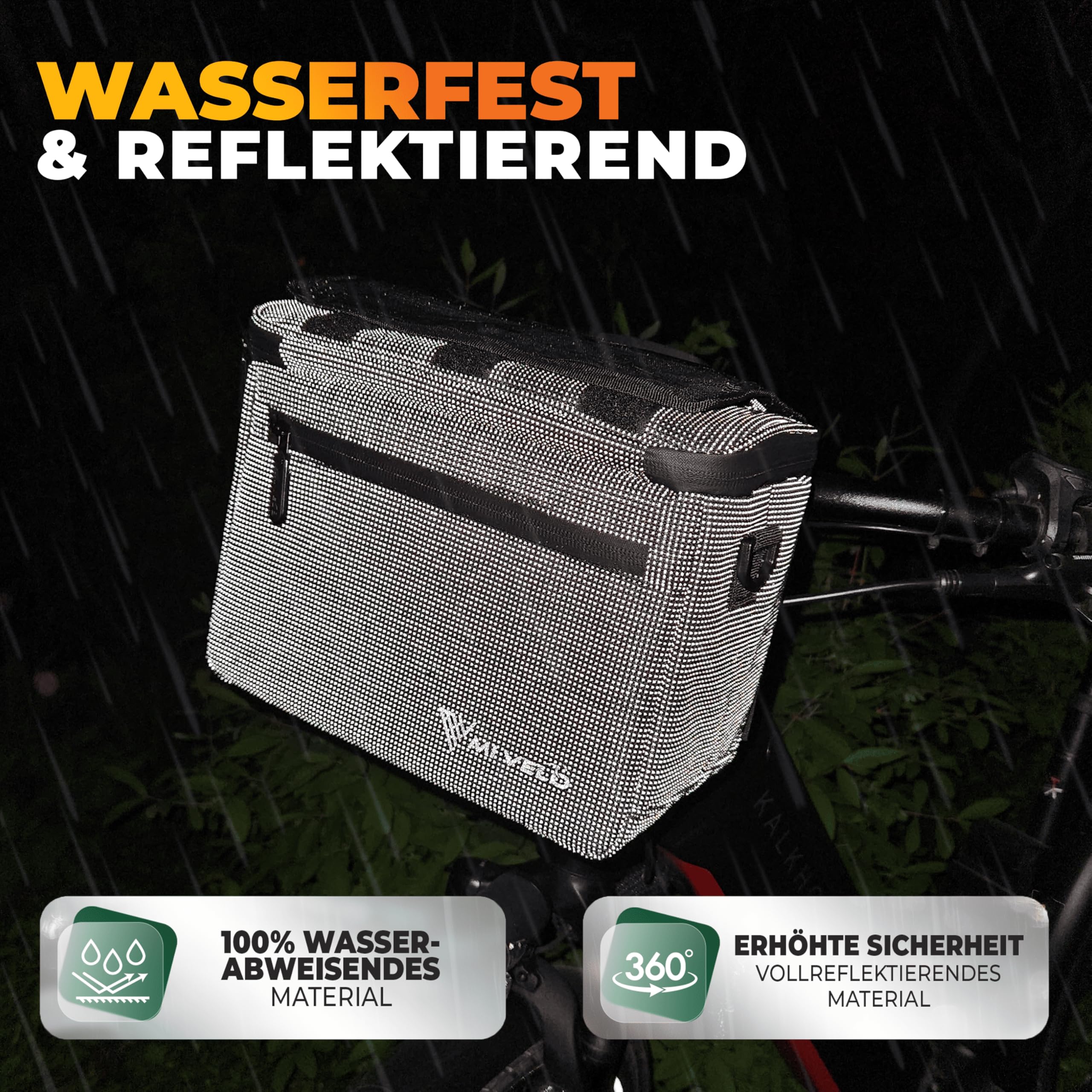 MIVELO Lenkertasche Fahrrad - Fahrradtasche Lenker - wasserabweisend & geräumig - Lenkertasche - Tasche Lenker - E-Bike tauglich
