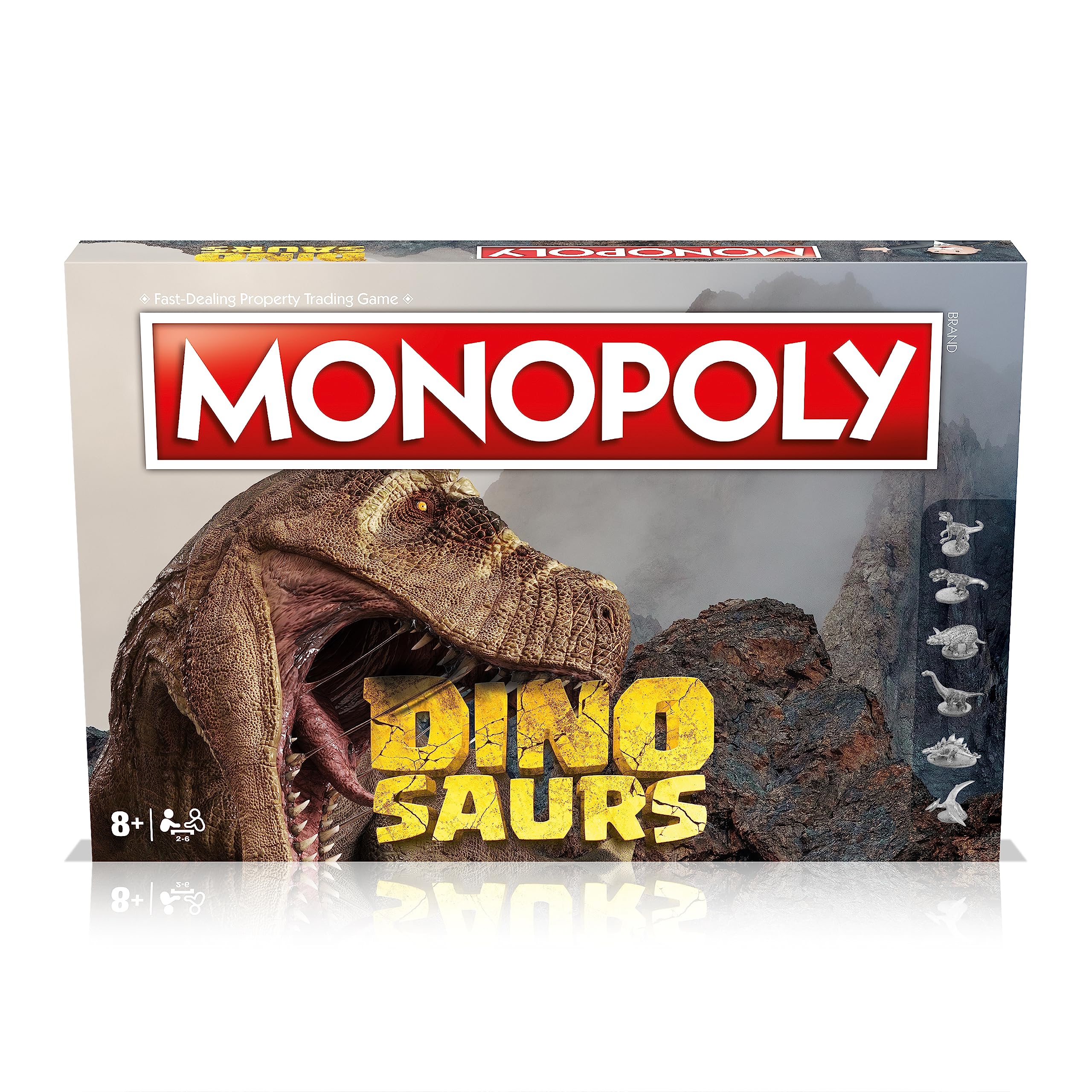 Monopoly Jeu de société Dinosaurs: Avancez vers T-Rex, Velociraptor ou Triceratops et échangez pour le succès Un excellent cadeau pour les joueurs à partir de 8 ans