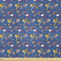 Vista 27 de Lunarable Tela suculenta de The Yard, flores en acuarela estilo pintura coloridas flores de primavera tema de jardinería, tela de microfibra