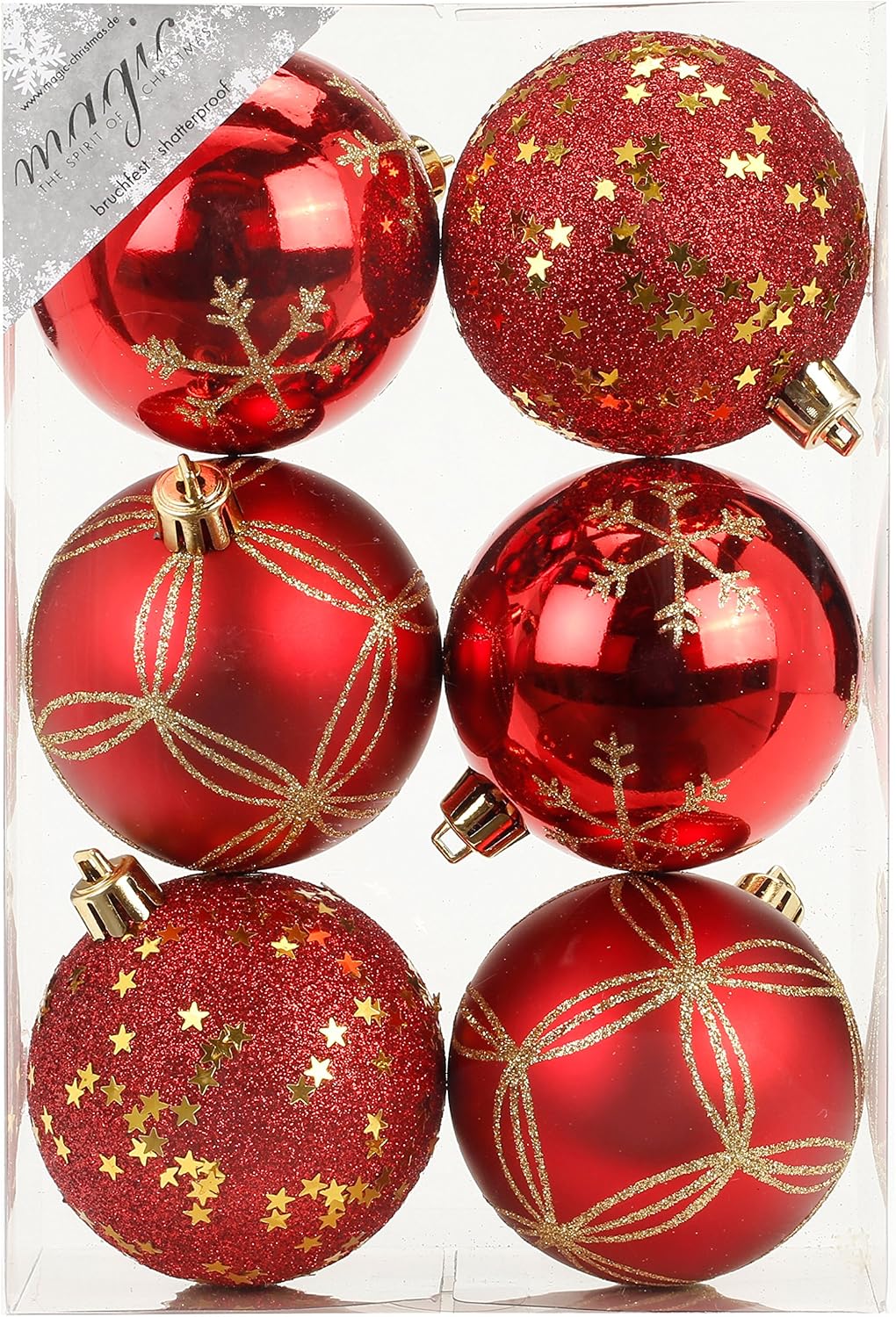 Christbaumkugeln Rot Kunststoff