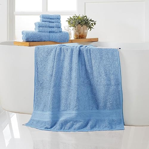 Miniatura 2 de TRIDENT - Suave y afelpado, 100% algodón, altamente absorbente, toallas de baño, súper suaves, juego de 6 toallas (2 toallas de baño, 2 toallas de