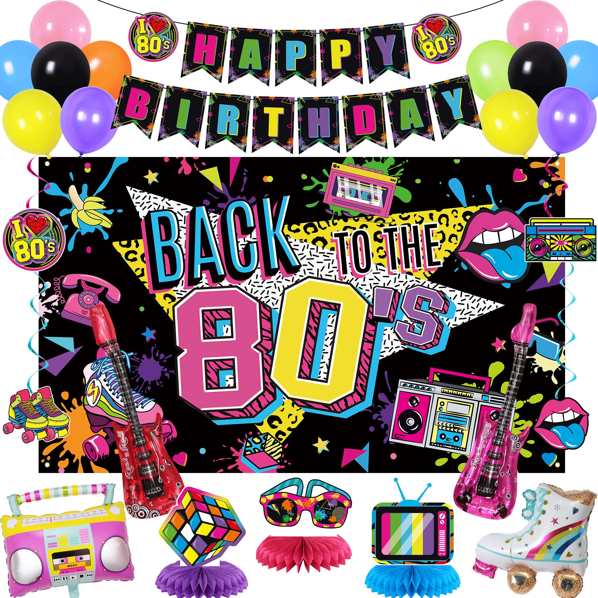 Holkcog 80s Theme Birthday Party Decorations