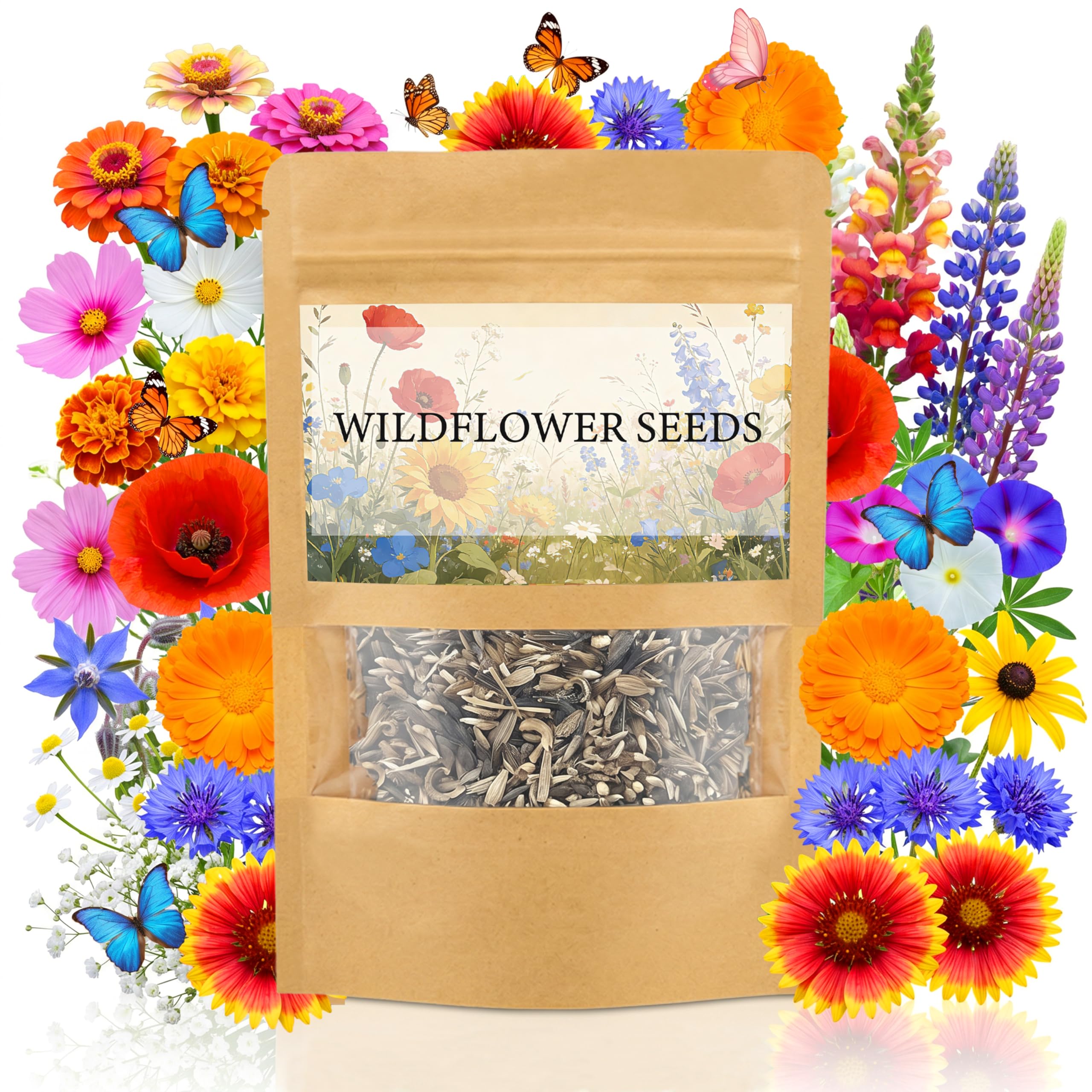 LUOJIBIE Wildflower Seeds Bulk - 16 Varieties