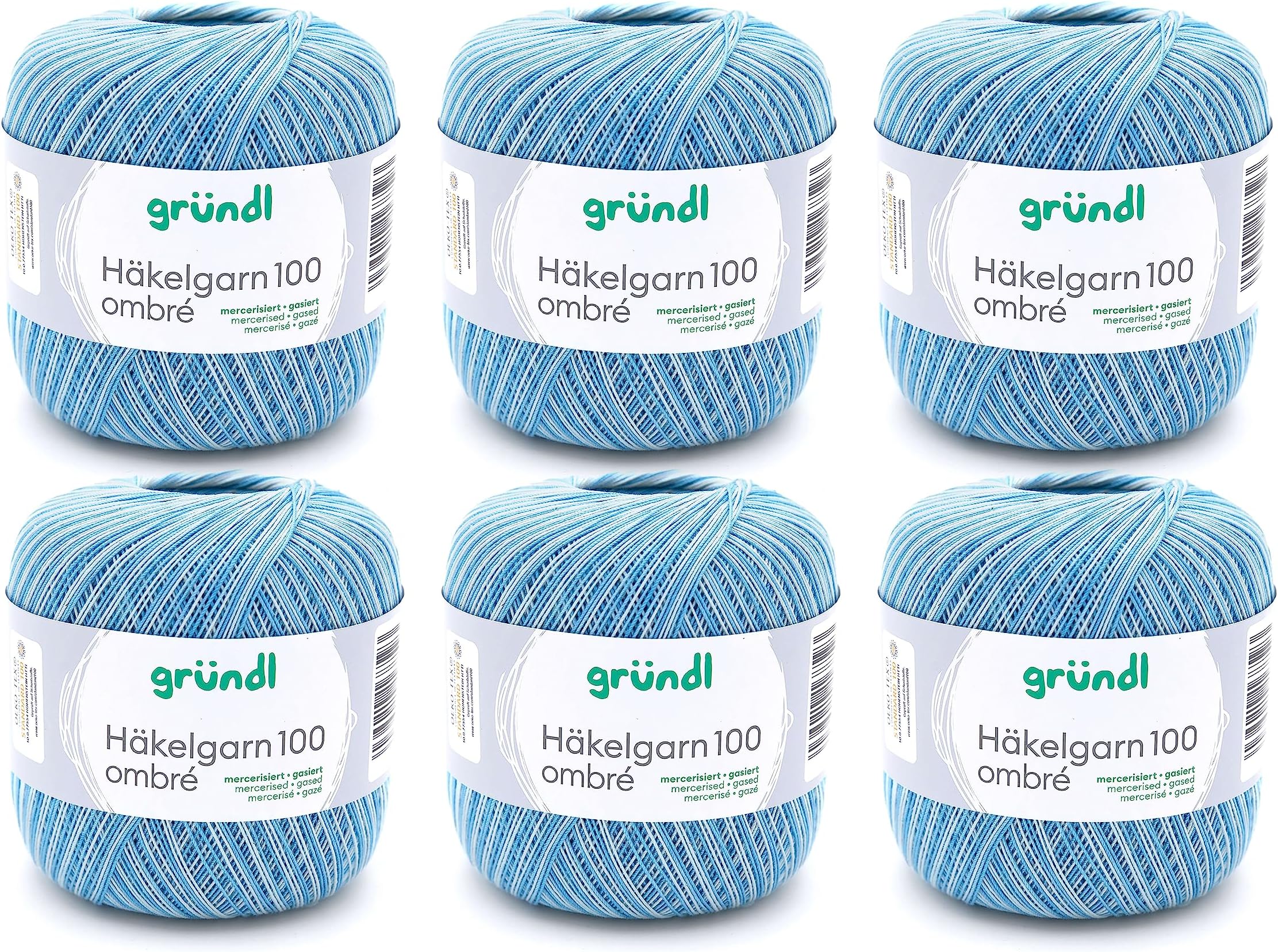 Golo Häkelgarn 20 Grau-517 - Mercerisierte Baumwolle 40g/365m Für Häkelarbeiten