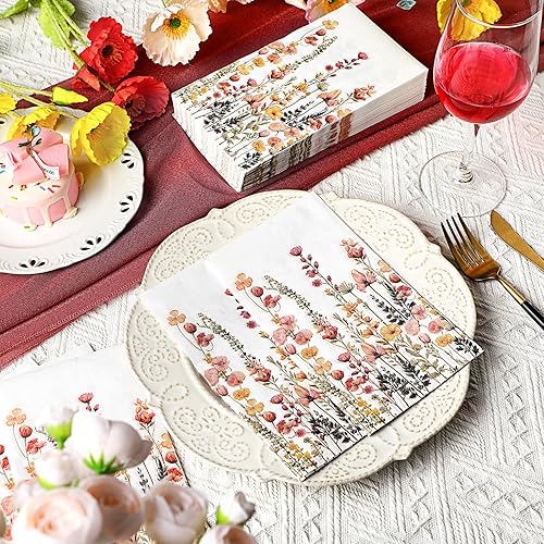 Miniatura 78 de Seajan 200 servilletas de papel de cuervo y gato, toallas de mano desechables para baño, toallas desechables para invitados de primavera y verano