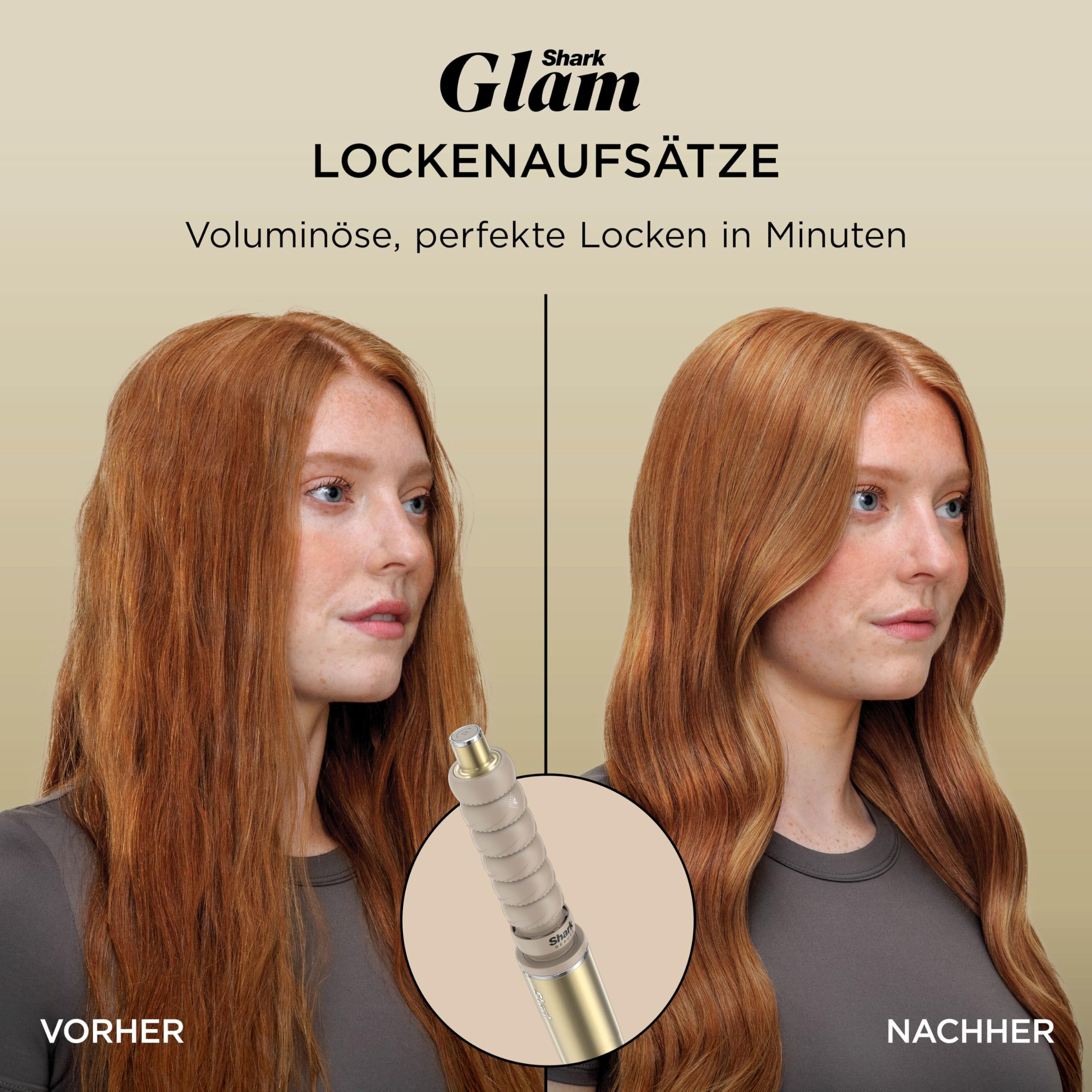 Shark Glam Multistyler Haartrockner mit Keramik Gloss-Lock-Technologie 4 Styling-Aufsätzen Silki Glossi HD6041SEU