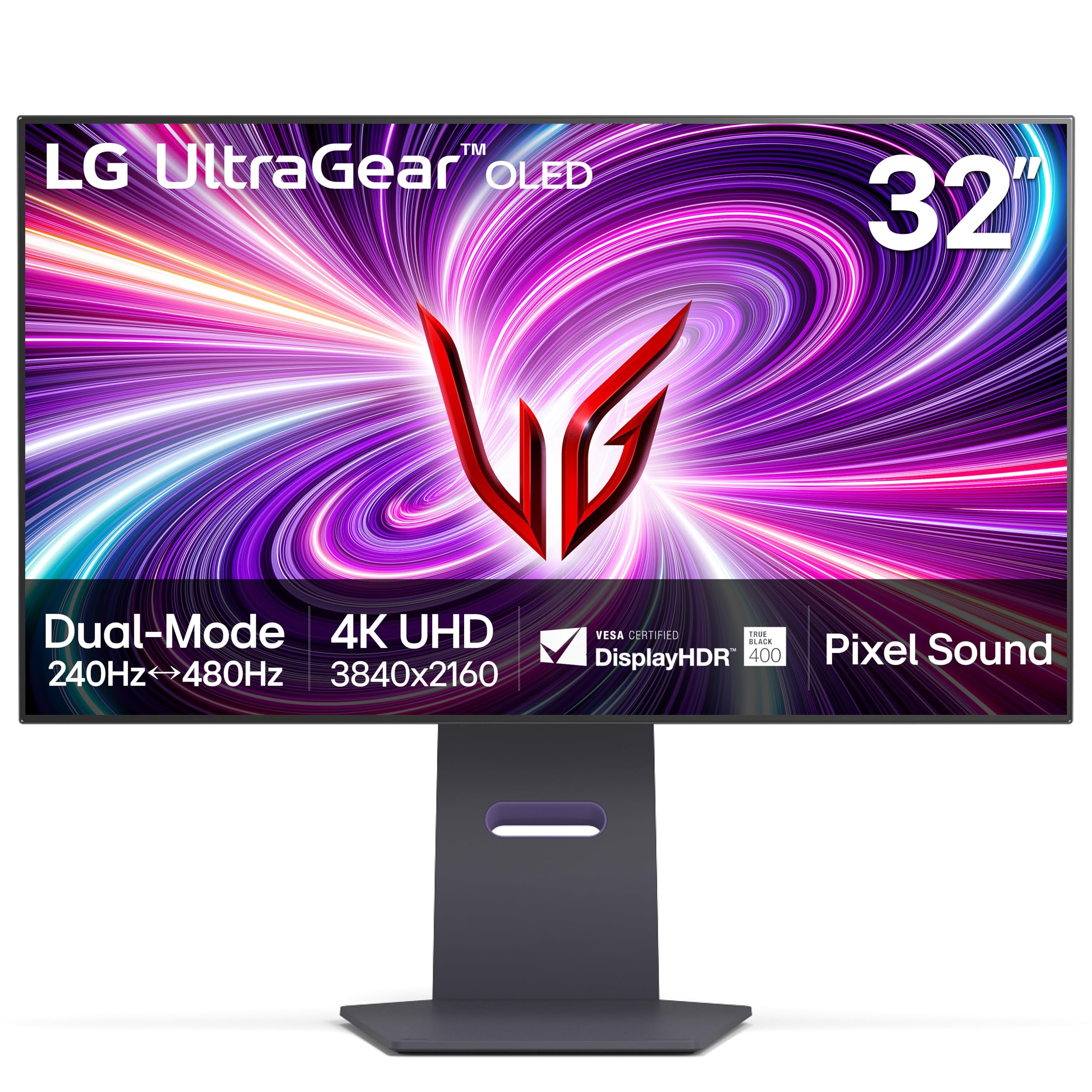 ‎32GS95UE 32-inch Ultragear OLED Gaming Monitor UHD 240Hz 0.03ms DisplayHDR True Black 400 AMD FreeSync Premium Pro NVIDIA G-Sync HDMI 2.1 DisplayPort Tilt/Height/Swivel Stand Black