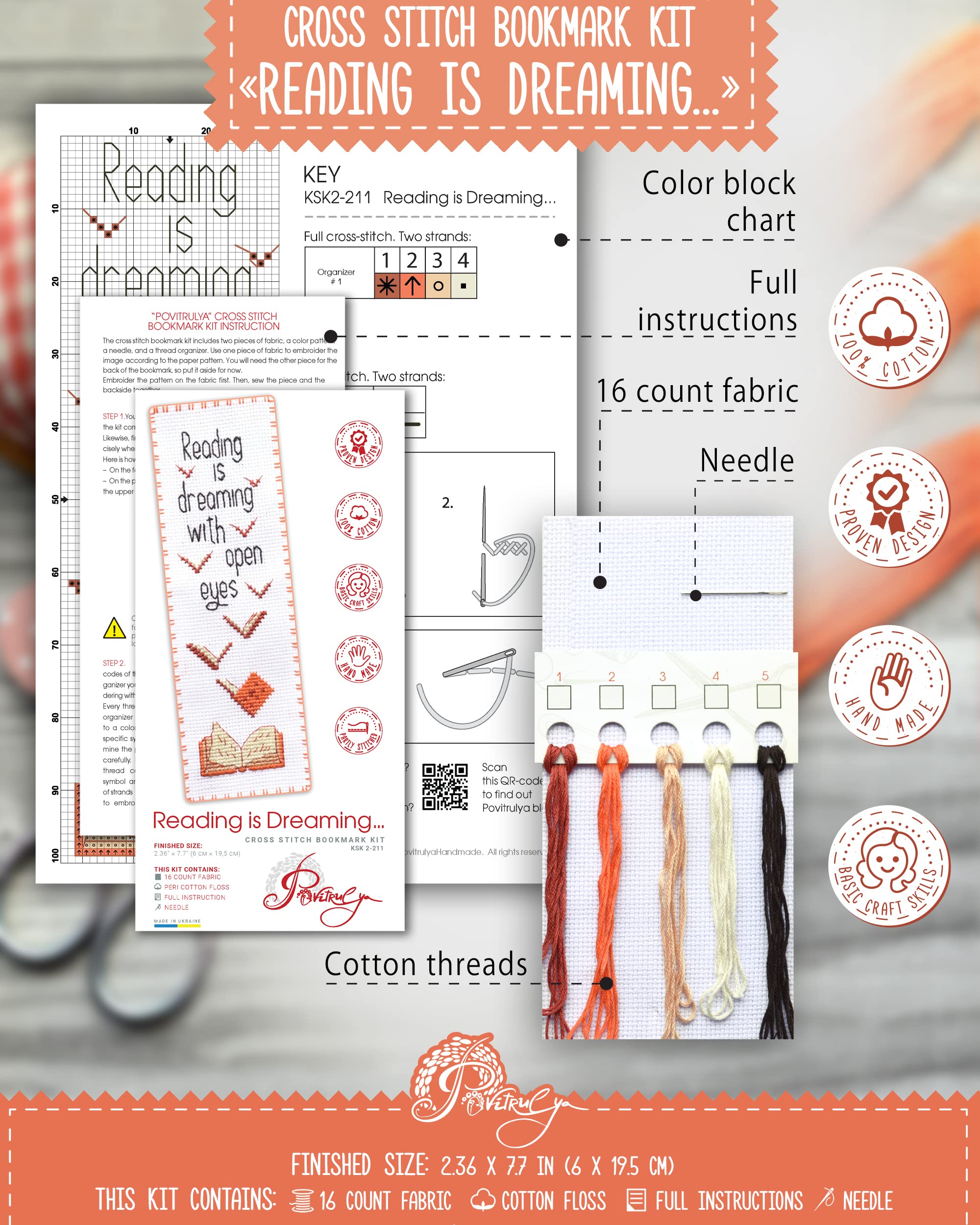 Povitrulya Koi Carp Kit De Broderie Au Point De Croix Pour