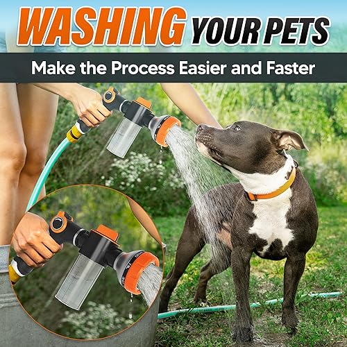 Miniatura 9 de Boquilla de manguera de jardín de alta presión para lavado de autos con dispensador de jabón, accesorio de manguera de rociador de jabón resistente