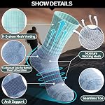 Anlisim Merino Wool Hiking Socks for Women Thermal Winter Warm Boot Work Cushion Socks 5 Pairs