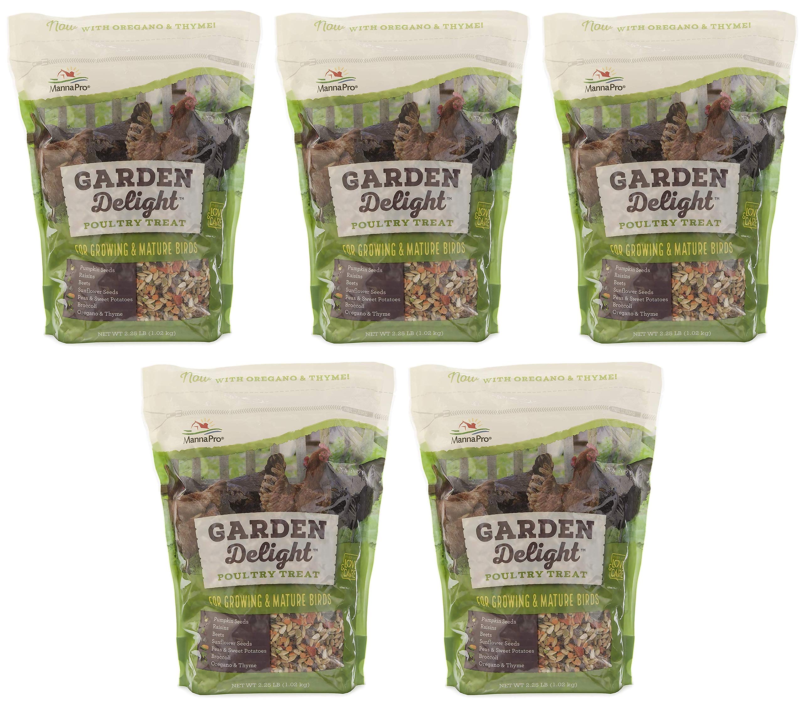 Manna Pro Garden Delight Poultry Treat, 2.25 lb (Five Pack)