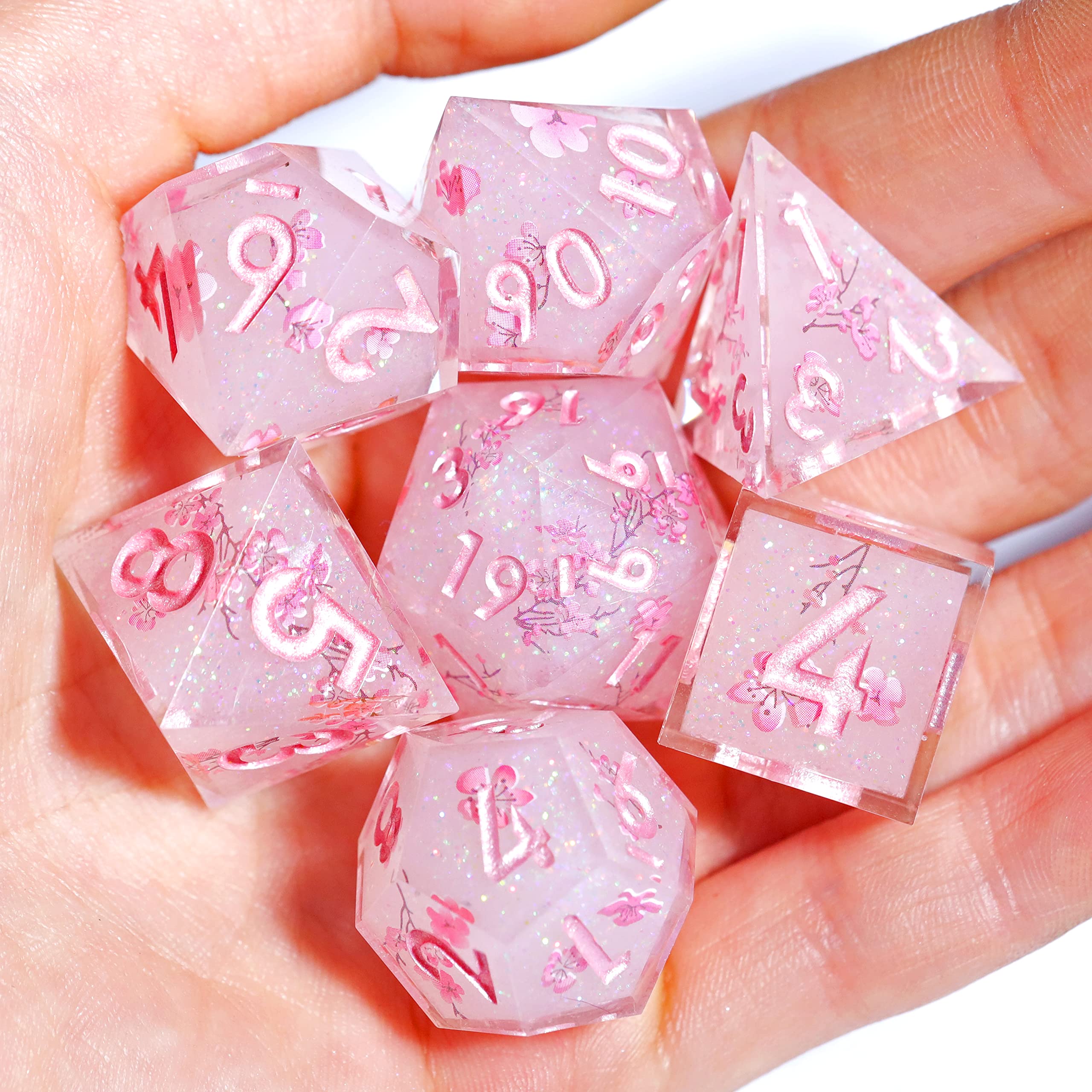 Mini Planet Sharp Edge Polyhedral RPG MTG Dungeons and Dragons Handmade DND Dice Set