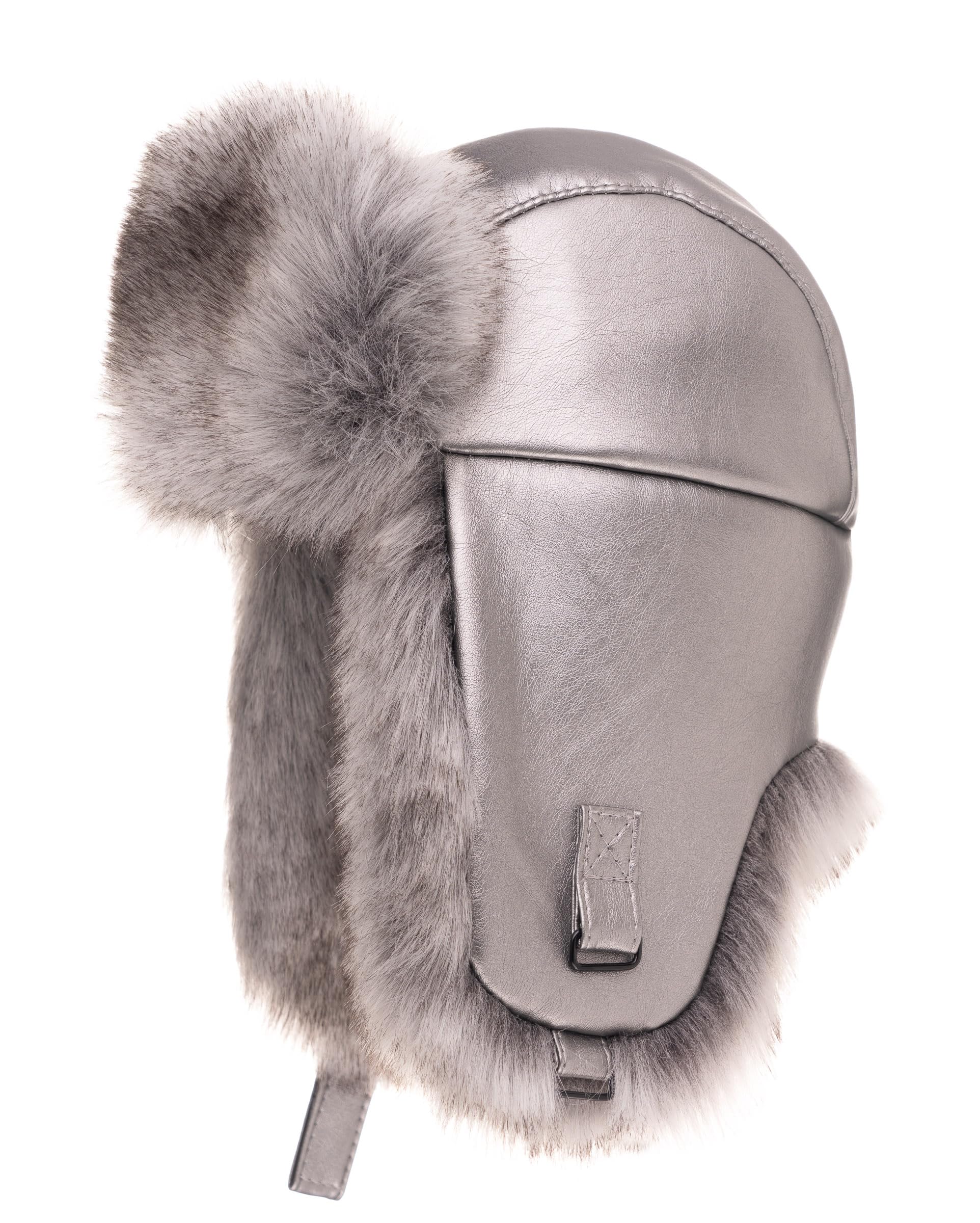Futrzane Cappello di Pelle con Paraorecchie - Berretto Uomo Aviatore Pelliccia