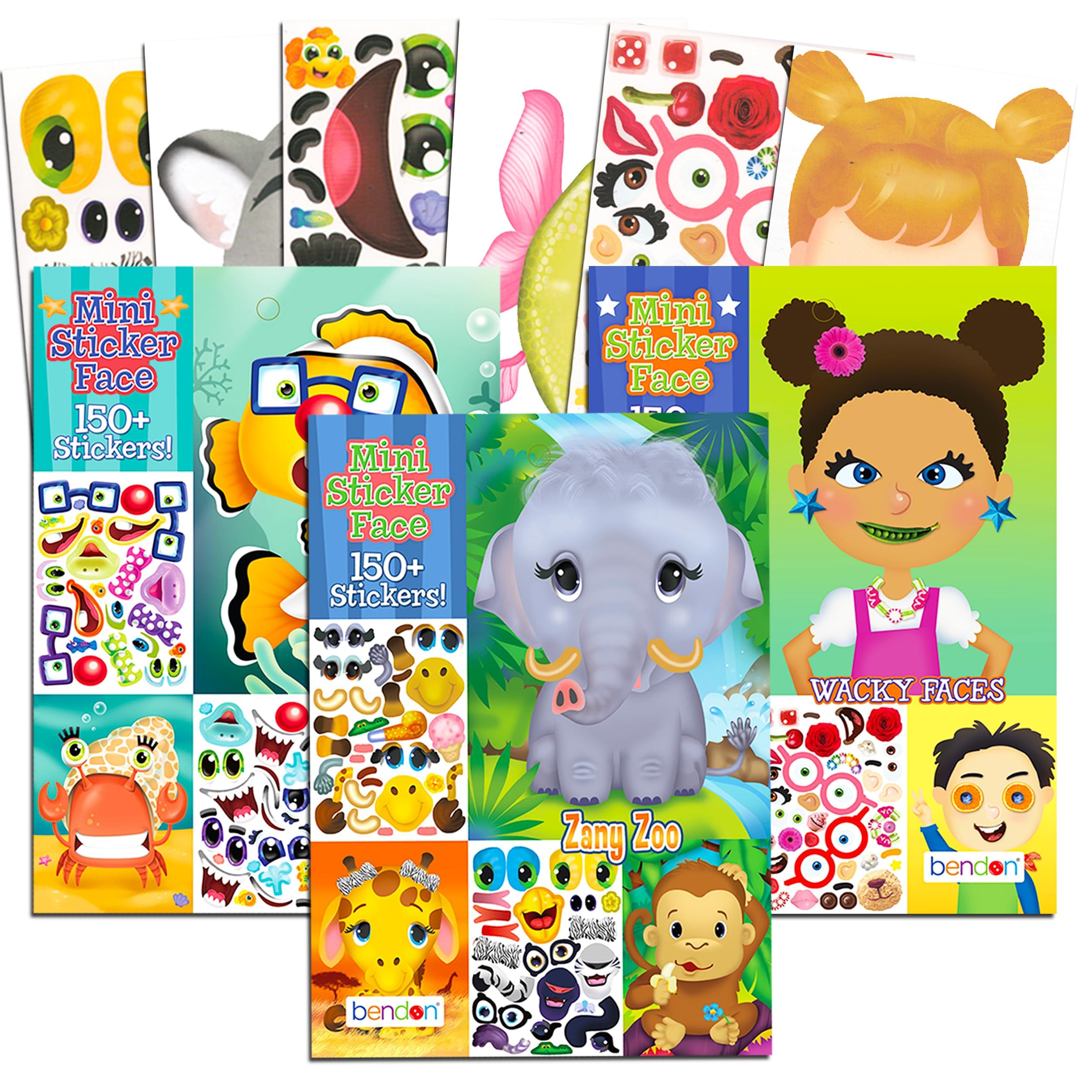 Make a Face Sticker Books for Girls Kids Toddlers - Set of 3 Sticker Face Activity Books with over 70 Faces and 450 Stickers Total