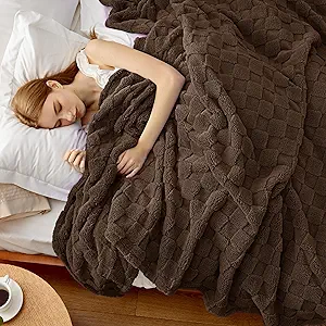 Bedsure GentleSoft Blankets Queen Size for Bed - Super Soft Cozy Blanket for Women Men Girls, Large Fuzzy Fleece Throw for Bedroom Decor, Dark Brown, 90x90 Inches