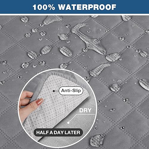 Miniatura 2 de TAOCOCO Funda reclinable para sofá biplaza, funda antideslizante para mascotas, para sofá biplaza reclinable con correas elásticas, funda lavable y