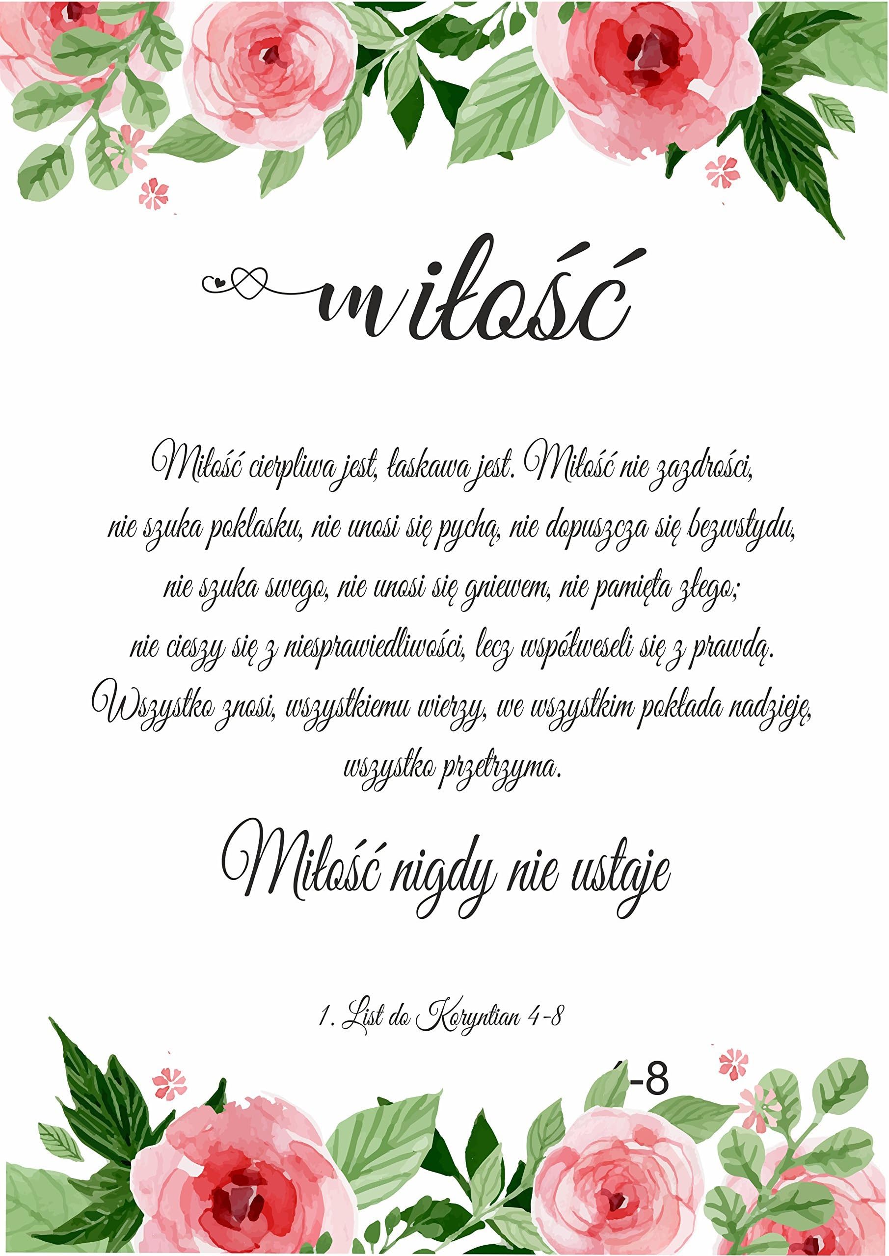Polish Bible Verse Wall Art Poland Home Decor Products House Decorations Decal Hanging A3 POSTER UNFRAMED Quotes Sayings Grandma Grandpa Gifts