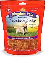 KingdomPets Chicken Jerky Dog Treats: 3 Ingredients, No Fillers, Grain-Free High-Protein 3lb Bag for Training