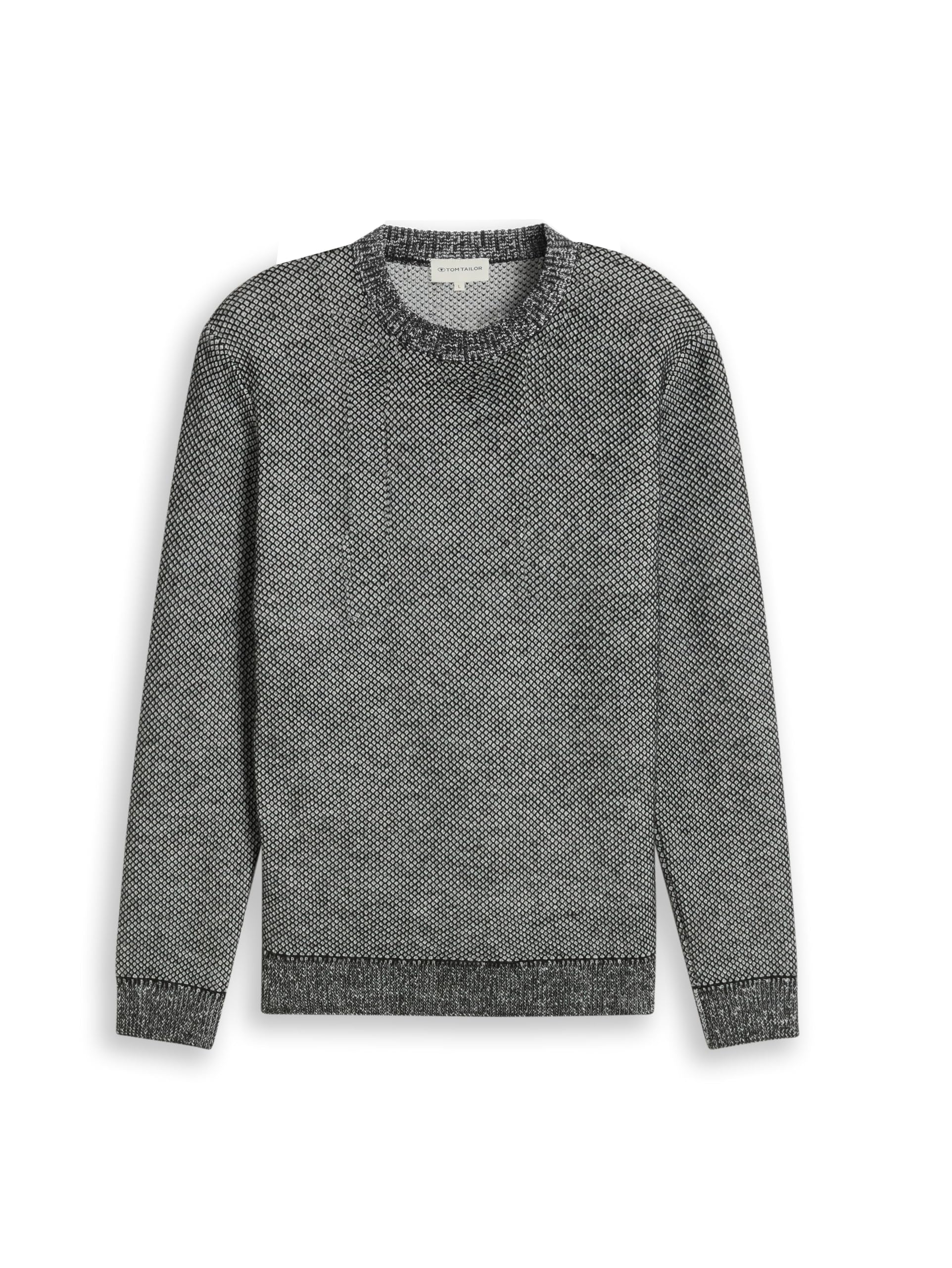 Tom Tailor GmbH Men's 1054153 Cardigan with Wool Content, 41429 - Dark Grey Light Grey Honeycomb, L