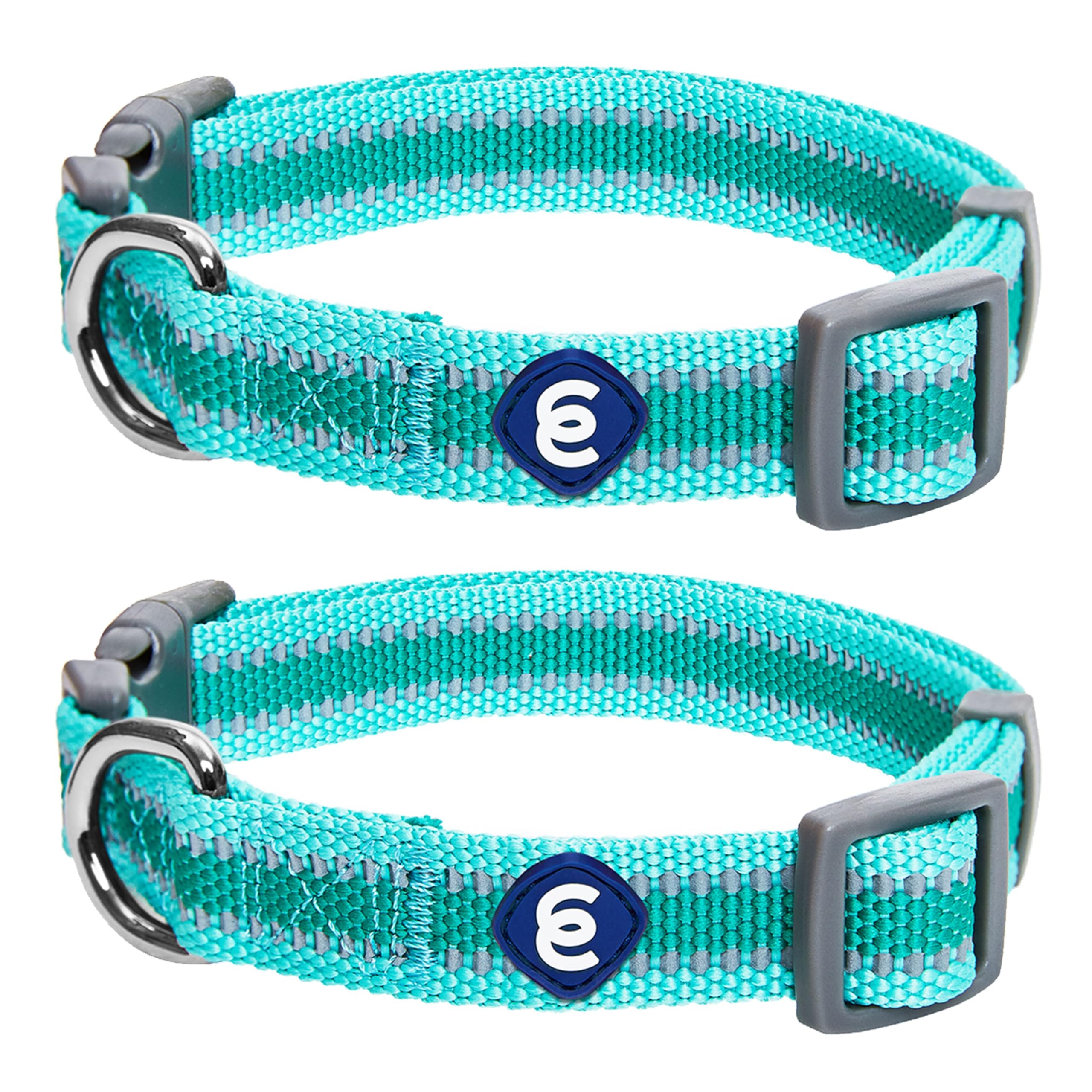 Collier pour chien réfléchissant et réglable lot de 2 Blueberry Pet vert