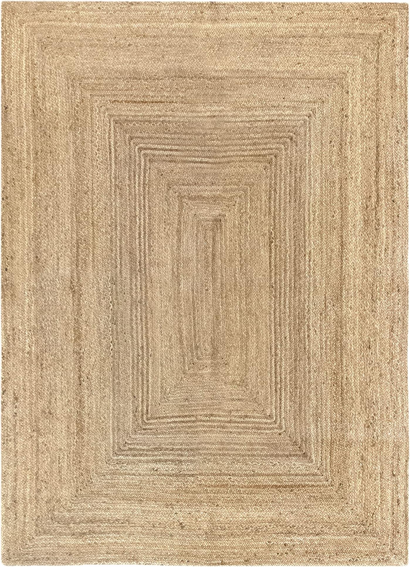 Hamid Jute Alhambra Natural Colour Rug – 100% Jute Fibre, Hand-Braided Carpets for Living Room, Dining Room, Bedroom, Hallways, Natural Colour (160 x 230 cm)