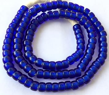 Fine Translucent Blue Bohemian Glass Crow African Trade Beads