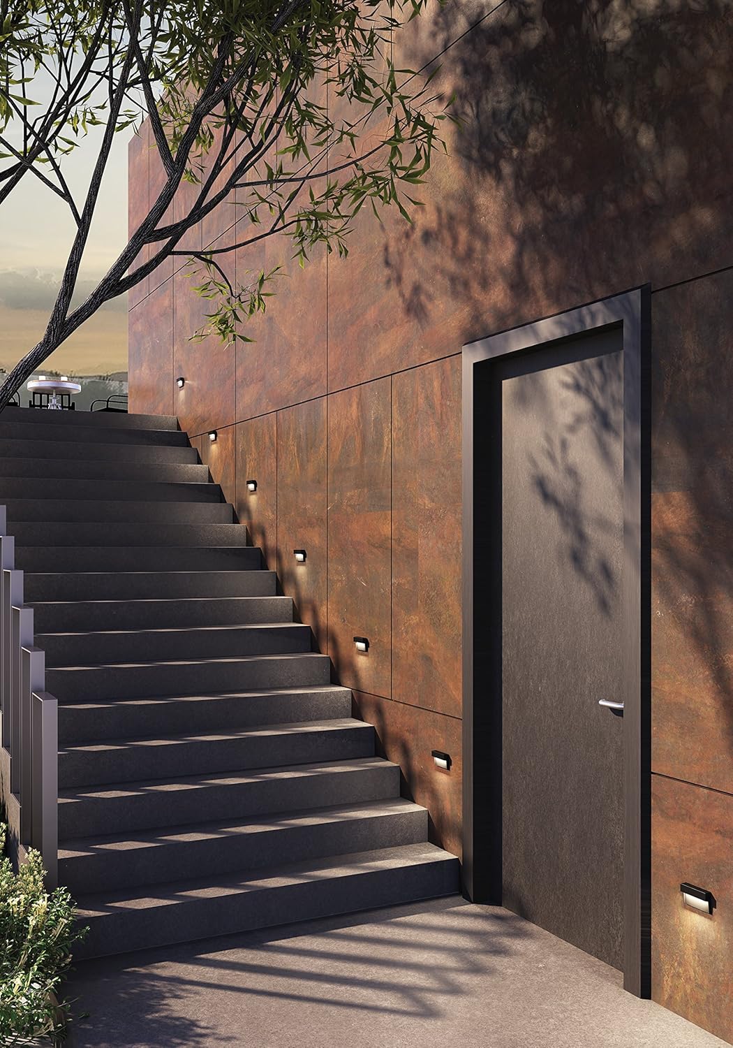 DALS Lighting LEDSTEP001D-SG 4.75" Horizontal Indoor/Outdoor LED Step Light, Satin Grey - - 