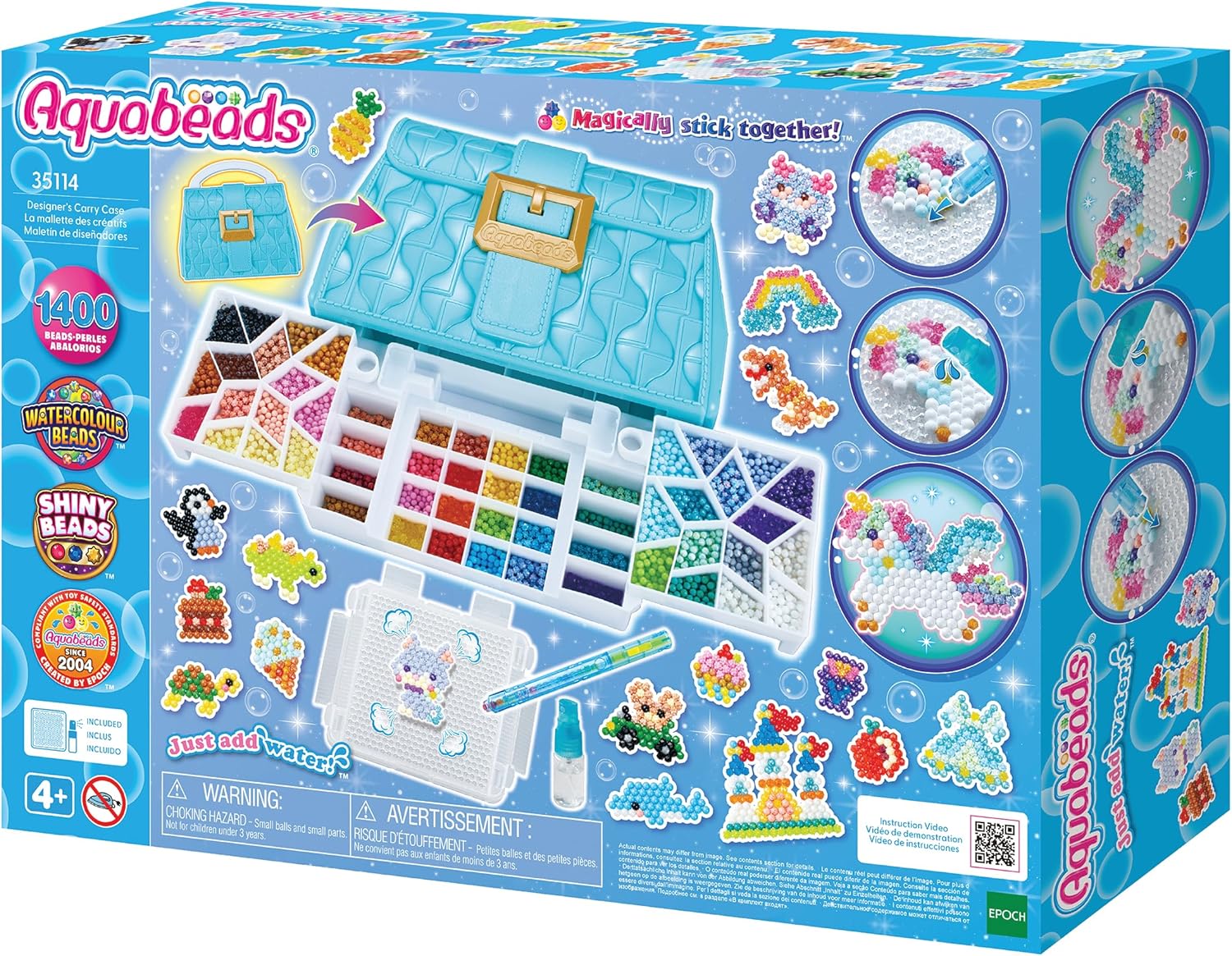 Aquabeads Designers Carry Case, Kids Crafts, Beads, Arts and Crafts, Complete Activity Kit for 4+