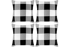Fixwal Buffalo Pillow Covers, 18x18 Black and White Throw Pillow Covers
