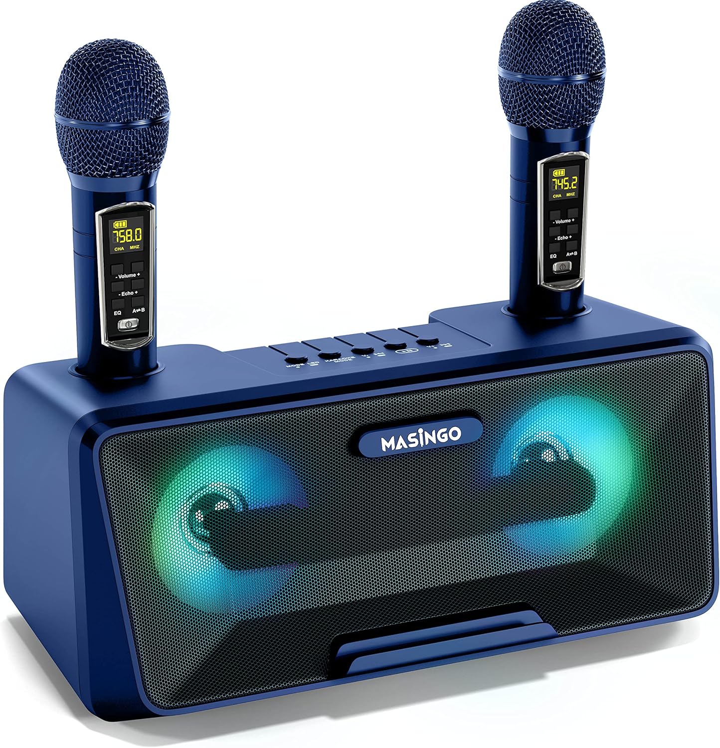 MASINGO Karaoke Machine for Adults and Kids with 2 Wireless