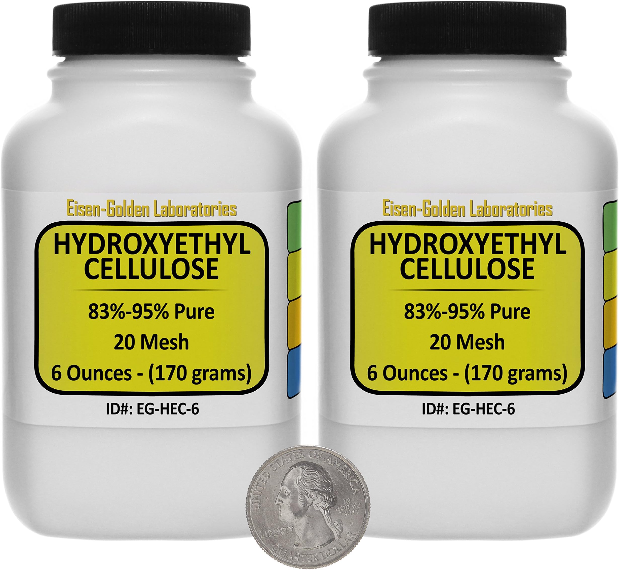 Hydroxyethyl Cellulose [HEC] Reagent Grade Powder 12 Oz in Two Space-Saver Bottles