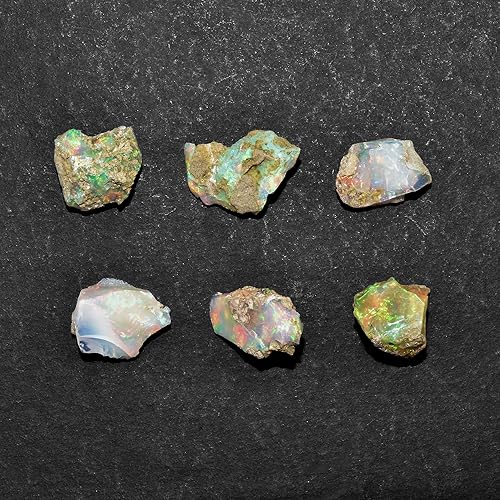 Miniatura 9 de InfinityGemsArt 30 quilates, piedra natural de ópalo etíope crudo, cristales de roca real ópalo para bricolaje, suministros de fabricación de joyas,