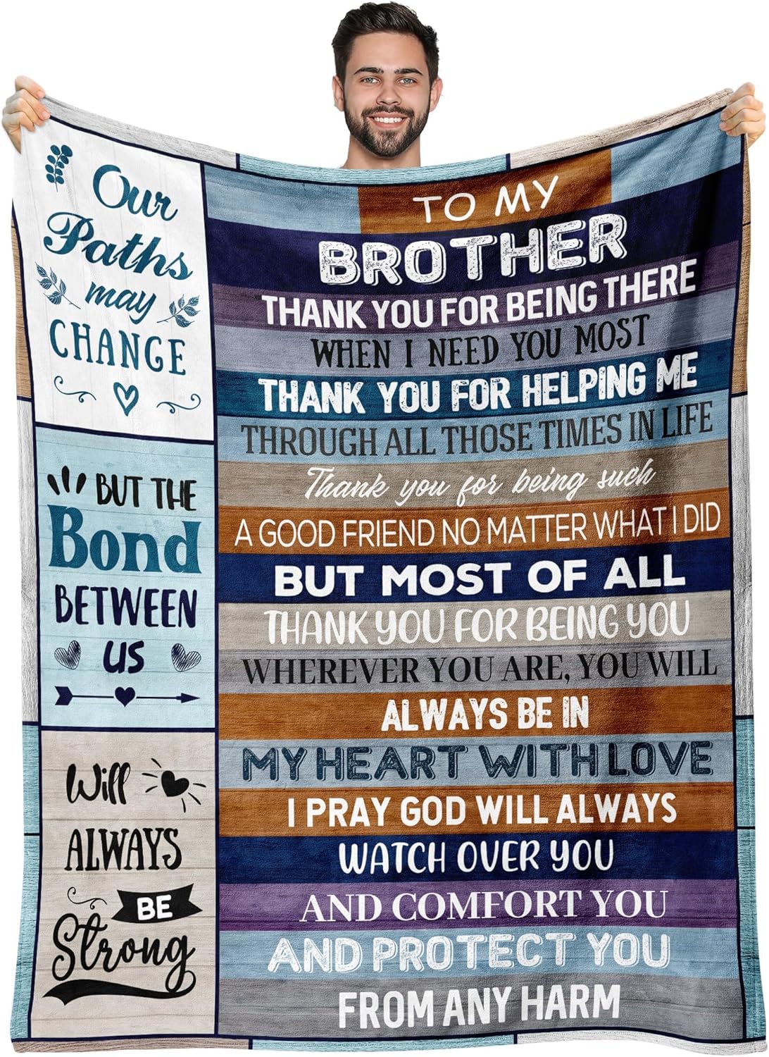 Gifts for Brother Adult, Brother Birthday Gifts from Sister, Best Brothers Gift Ideas, Big Brothers Gifts for Fathers Day Christmas Graduation Blanket 60"x80"